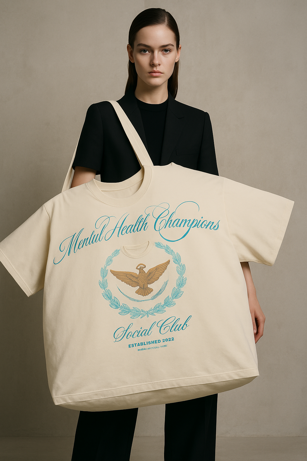 “MENTAL HEALTH CHAMPIONS” GIANT VINTAGE TOTE